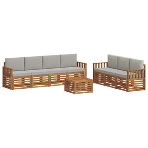 vidaXL Ensembles de canap&eacute;s avec coussin 8 pcs Gris Naturel et Clair