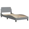 vidaXL Lit avec matelas Hvar gris clair 90x200 cm tissu