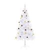 vidaXL Arbre de No&euml;l artificiel pr&eacute;-&eacute;clair&eacute; avec boules blanc 180 cm