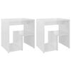 vidaXL Tables de chevet 2pcs blanc brillant 40x30x40cm bois ing&eacute;nierie