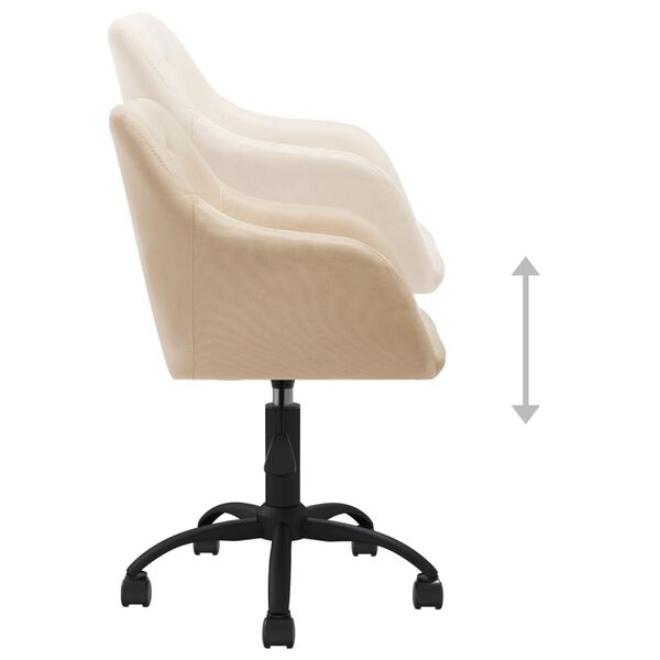 vidaXL Chaise pivotante de salle &agrave; manger Cr&egrave;me Tissu