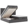 vidaXL Lit ottoman avec matelas & LED Gris 180x200cm similicuir