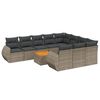 vidaXL Salon de jardin 11 pcs avec coussins gris r&eacute;sine tress&eacute;e