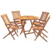 vidaXL Ensemble bistro de jardin pliant 5 pi&egrave;ces Naturel