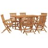 vidaXL Ensemble de salle &agrave; manger pour jardin 7 pc Marron