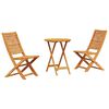 vidaXL Ensemble bistro pliant 3 pc Marron Bois d'Acacia Massif