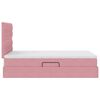 vidaXL Lit avec rangement et matelas Rose 120 x 190 cm Velours