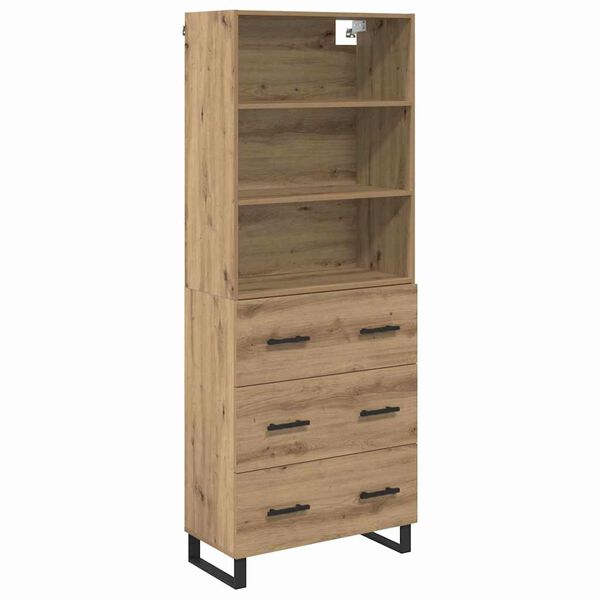vidaXL Haut Armoire avec tiroir Ch&ecirc;ne artisanal 69,5 x 34 x 180 cm