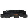 vidaXL Ensemble de canap&eacute; de jardin 9 pc Noir Poly rotin
