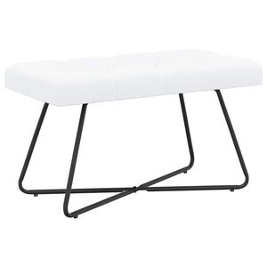 vidaXL Banc avec capitonnage bouton Blanc 80 x 40 x 46 cm Tissu
