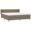 vidaXL Sommier &agrave; lattes de lit avec matelas Taupe 160x200 cm Tissu
