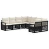 vidaXL Ensemble de canap&eacute; de jardin 8 pc 8-Nombre de places Noir