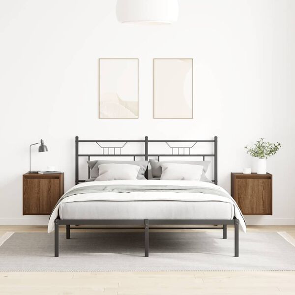 vidaXL Tables de chevet murales 2 pcs ch&ecirc;ne marron 38x34x40 cm