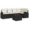 vidaXL Ensemble de canap&eacute; de jardin 6 pcs Noir et Blanc polyrotin