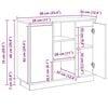 vidaXL Buffet LED Bois ancien 90 x 32 x 75 cm Bois d'ing&eacute;nierie