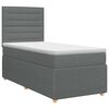 vidaXL Lit boxspring avec matelas Gris fonc&eacute; Simple Tissu