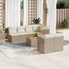 vidaXL Salon de jardin avec coussins 8 pcs beige r&eacute;sine tress&eacute;e