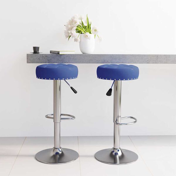 vidaXL Tabourets de bar lot de 2 bleu tissu