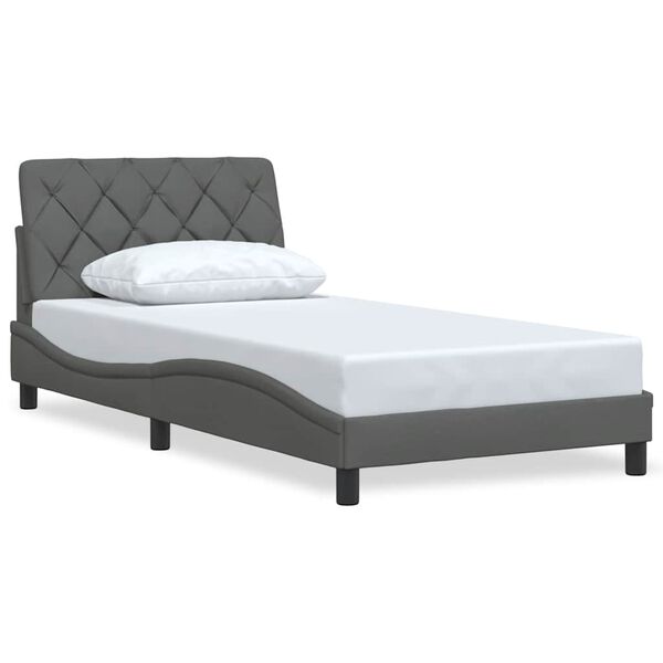 vidaXL Cadre de lit sans matelas gris fonc&eacute; 100x200 cm tissu