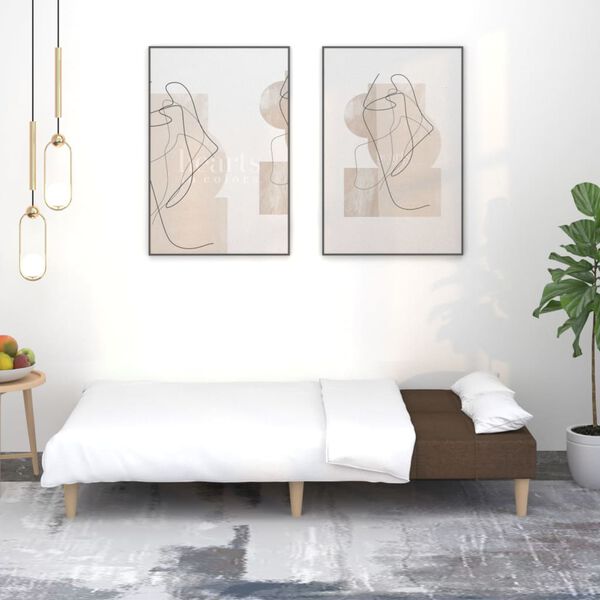 vidaXL Canapé-lit à 2 places Marron Tissu