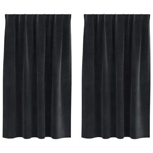 vidaXL Rideaux occultants 2 pcs Noir 140 x 140 cm Velours