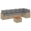 vidaXL Salon de jardin avec coussins 7 pcs beige r&eacute;sine tress&eacute;e