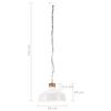 vidaXL Lampe suspendue industrielle 58 cm Blanc E27
