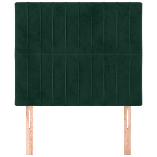 vidaXL T&ecirc;te de lit Vert fonc&eacute; 100x5x118/128 cm Velours