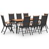 vidaXL Ensemble &agrave; manger de jardin 9 pcs aluminium noir