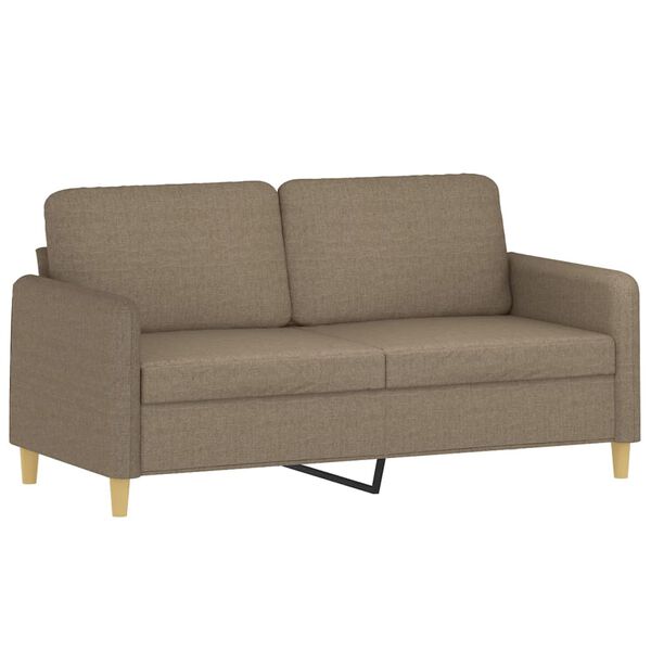vidaXL Canap&eacute; 2 places et oreillers et coussins Taupe 140 cm Tissu