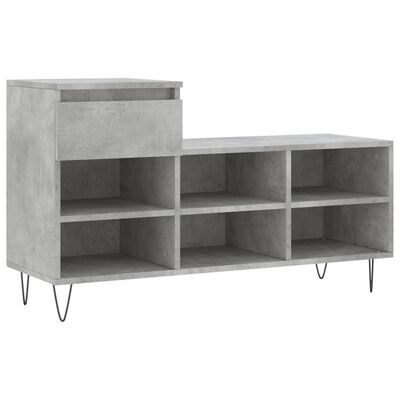 vidaXL Armoire à chaussures Gris béton 102x36x60 cm Bois d'ingénierie