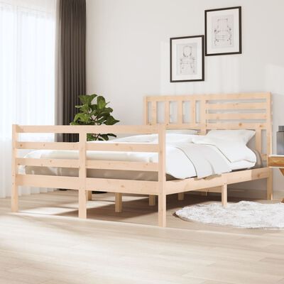 vidaXL Cadre de lit sans matelas 120x190 cm Petit double Bois massif