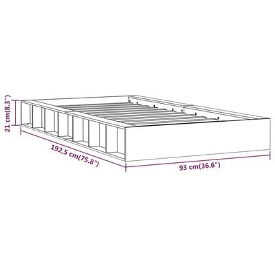 vidaXL Cadre de lit 75x190 cm Petit simple Bois massif