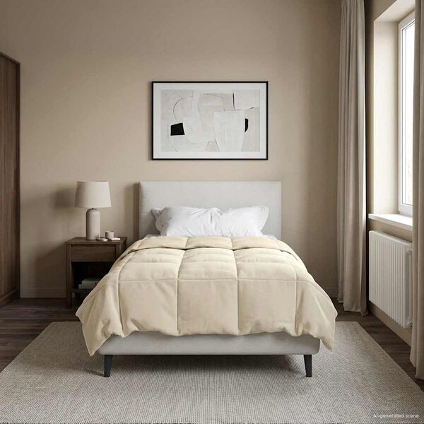 vidaXL Duvet d'&eacute;t&eacute; simple Matelass&eacute; Cr&egrave;me 140 x 220 cm Microfibre