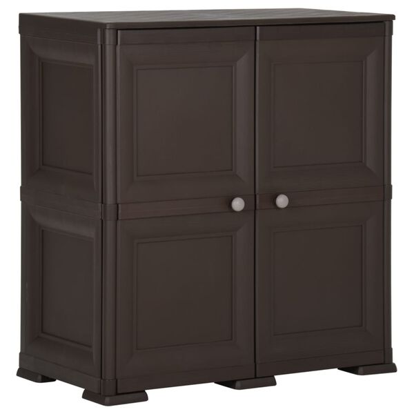 vidaXL Armoire en plastique 79x43x85,5 cm Design de bois Marron