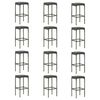 vidaXL Meuble de bar de jardin 16 pcs et coussins R&eacute;sine tress&eacute;e Gris