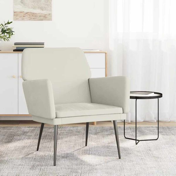 vidaXL Fauteuil Cr&egrave;me 62x79x79 cm Velours