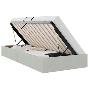 vidaXL Cadre de lit ottoman Gris clair 90 x 190 cm Velours