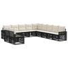 vidaXL Ensemble de canap&eacute; de jardin 11 pc Noir et blanc cr&egrave;me