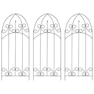 vidaXL Supports pour plantes grimpantes 3 pcs Noir 40x100 cm Fer