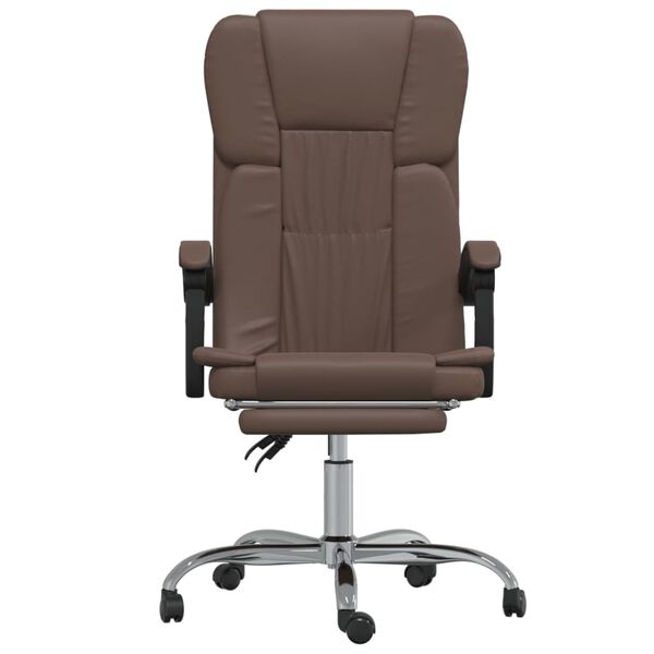 vidaXL Fauteuil inclinable de bureau Marron Similicuir