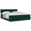 vidaXL Cadre de lit ottoman avec matelas vert fonc&eacute; 160x200 cm velours