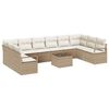 vidaXL Ensemble de canap&eacute; de jardin 11 pc Beige et cr&egrave;me polyrotin