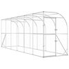 vidaXL Poulailler contre le mur Argent&eacute; 600 x 150 x 215 cm