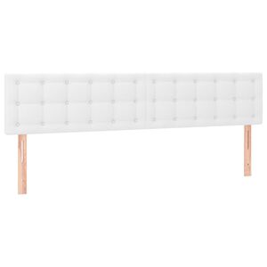 vidaXL T&ecirc;tes de lit 2 pcs Blanc 80x5x78/88 cm Similicuir