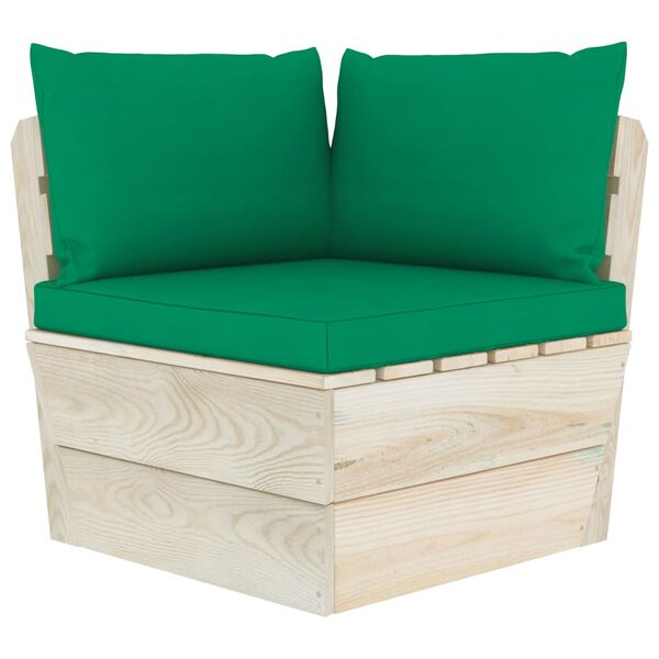 vidaXL Salon de jardin palette 3 pcs avec coussins bois d'&eacute;pic&eacute;a