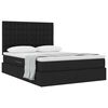 vidaXL Lit avec rangement et matelas Noir 140 x 190 cm Polyester