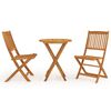vidaXL Ensemble &agrave; manger de jardin pliable 3 pcs Bois d'acacia solide