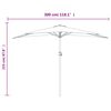 vidaXL Parasol de balcon et m&acirc;t en aluminium Terre cuite 300x155x223cm