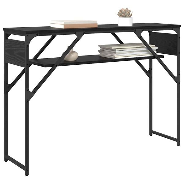 vidaXL TableConsole Ch&ecirc;ne noir 105x30x75cm Bois d'ing&eacute;nierie